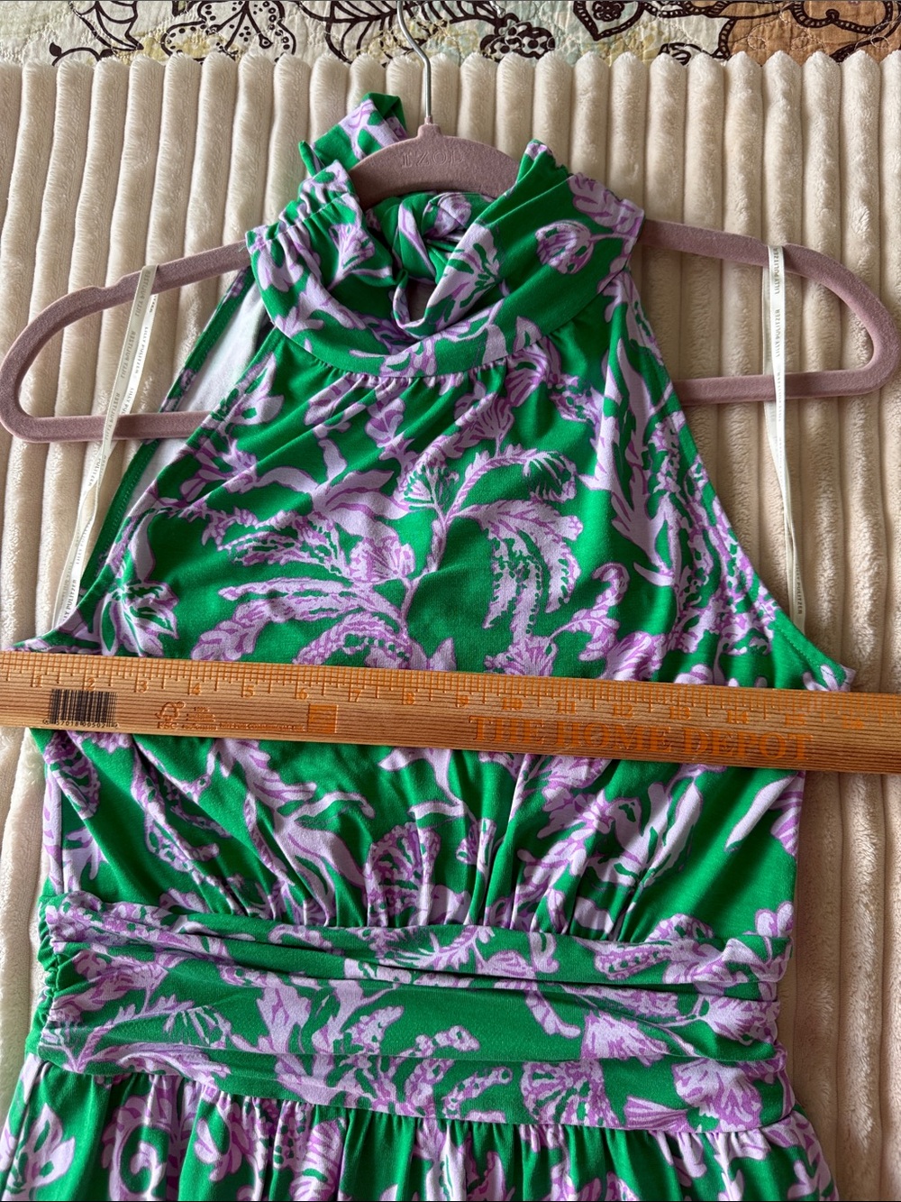 Lilly Pulitzer WYOTA SKIRTED ROMPER, BRAZILIAN GREEN SALTY SANDBAR size S - Picture 7 of 11